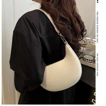 Qfdian New Fashion Underarm Bags High-end Moon-shaped Baseball Bag Showing Luxury Women's Single Shoulder Bag and Handbags